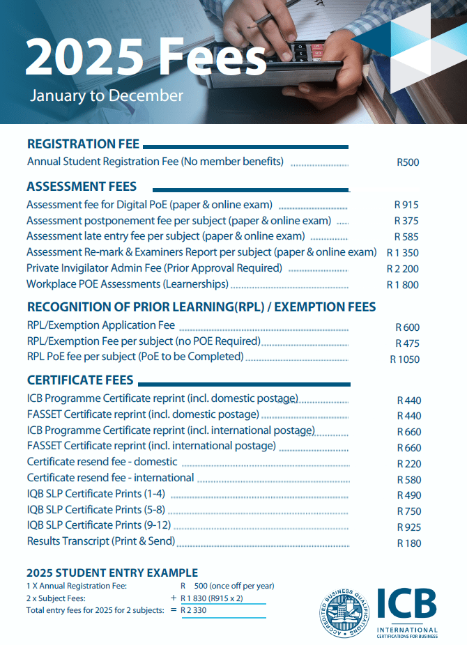 ICB Course Fees 2025